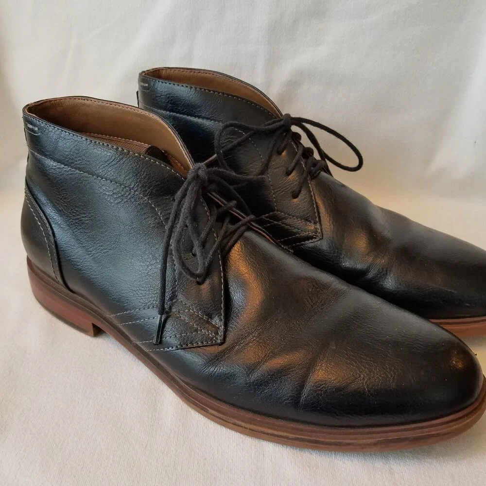 Sonoma Ortholite Aaron Chukka Ankle Boots Black Men's Size 12M Dress Shoes